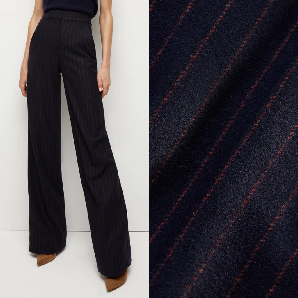 Veronica Beard Tonally Pinstripe Wool Blend Pant